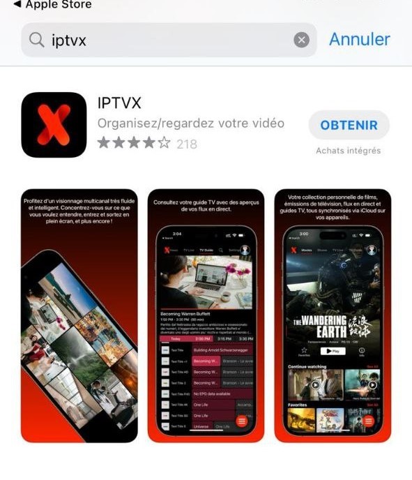 Imagen IPTVX en App Store